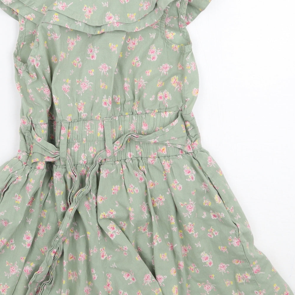 NEXT Girls Green Floral  Playsuit One-Piece Size 7 Years