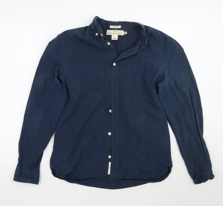 H&M Mens Blue Button-Up Size M