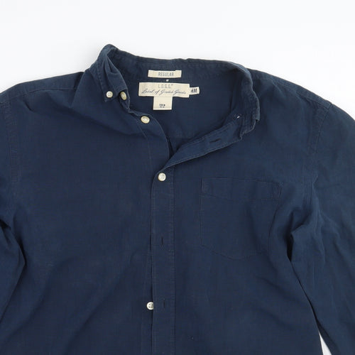 H&M Mens Blue    Button-Up Size M