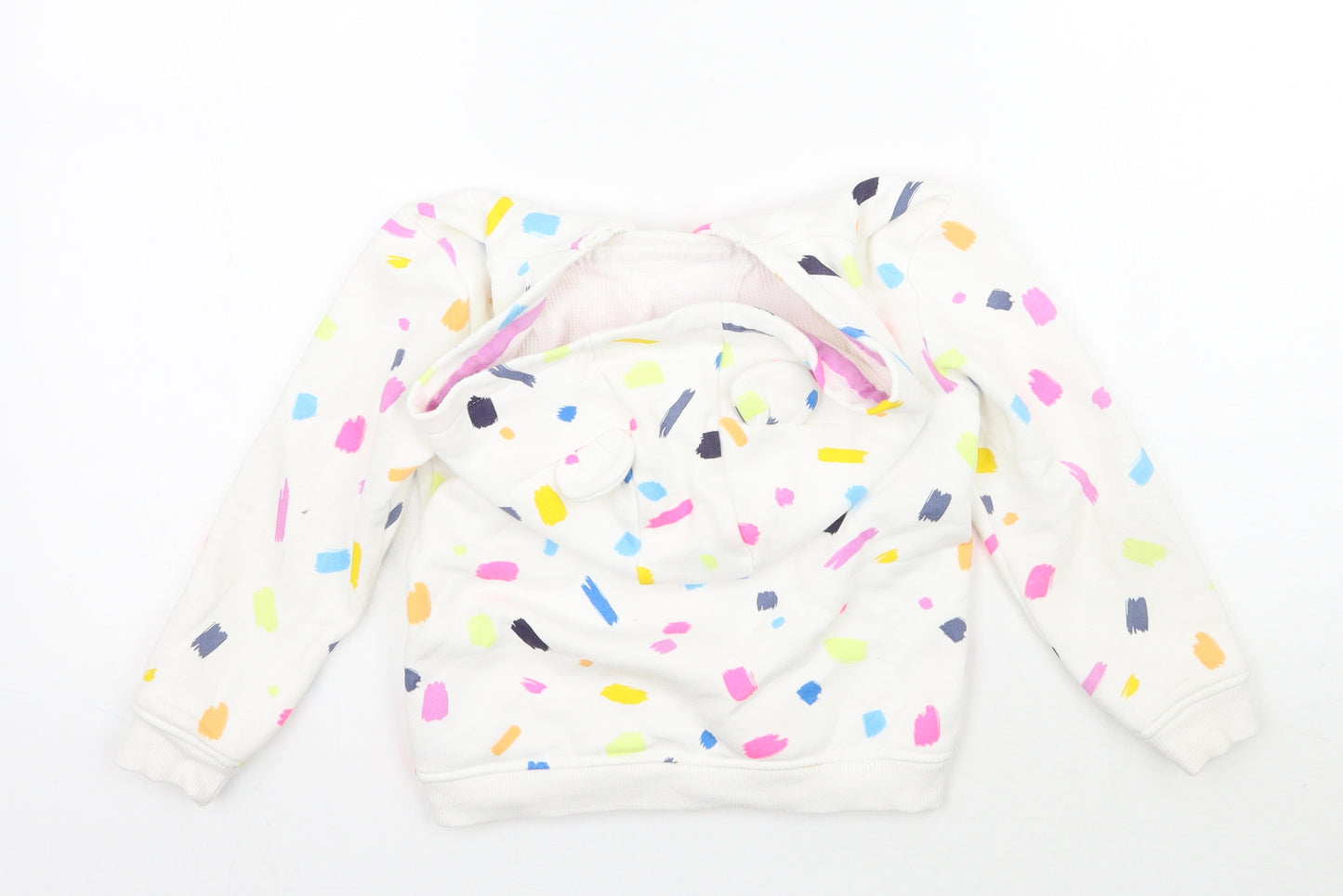 NEXT Girls White Geometric  Jacket Coat Size 4-5 Years