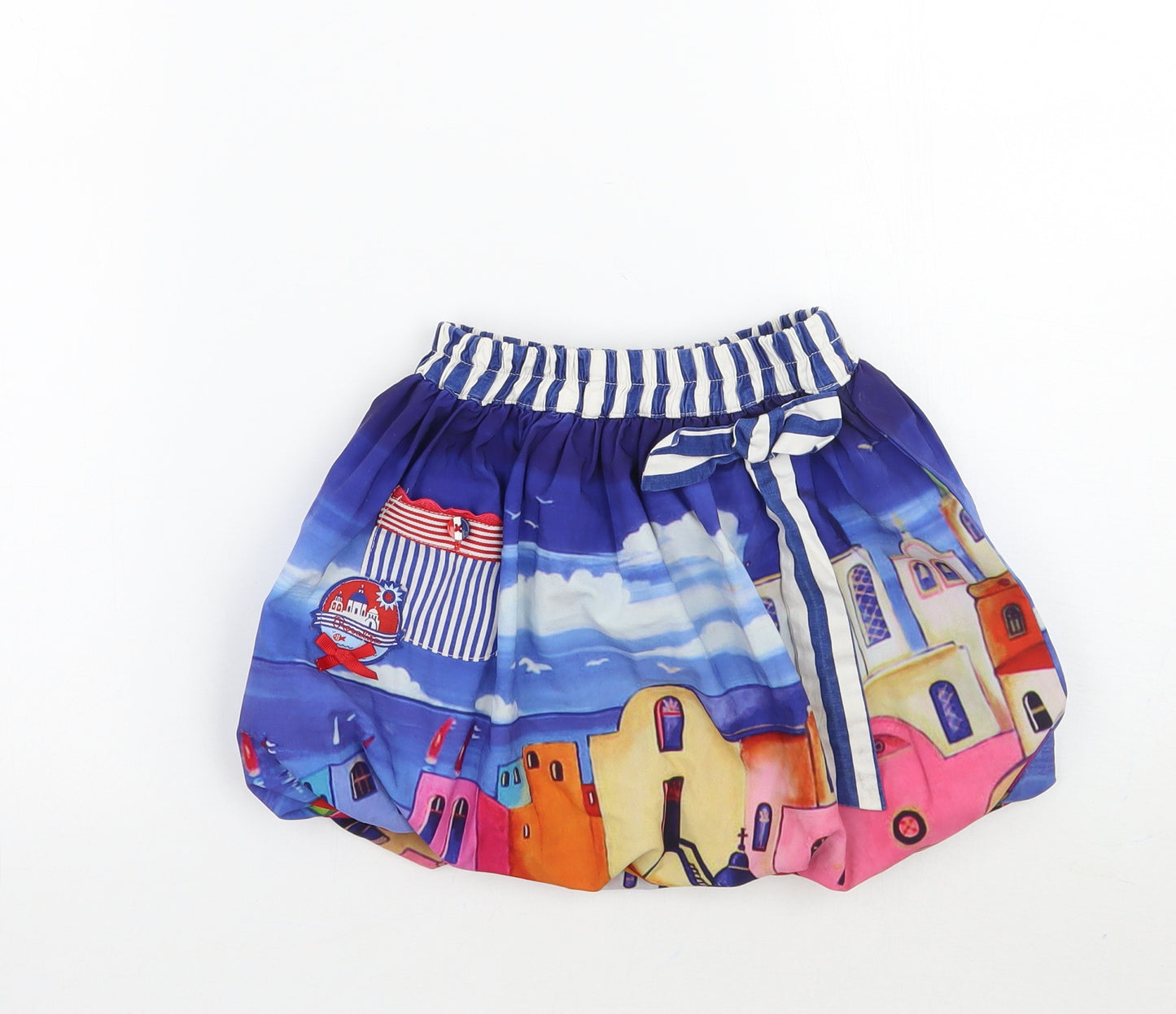 Rosalina Girls Blue Striped  A-Line Skirt Size 4 Years