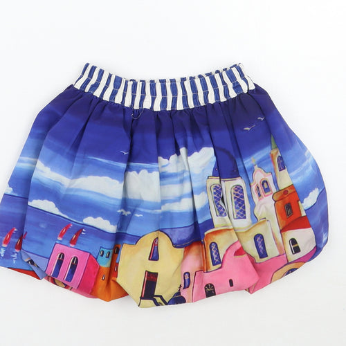 Rosalina Girls Blue Striped  A-Line Skirt Size 4 Years