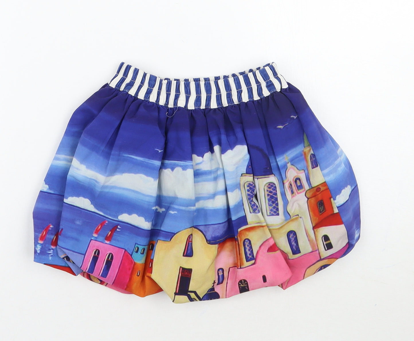 Rosalina Girls Blue Striped  A-Line Skirt Size 4 Years