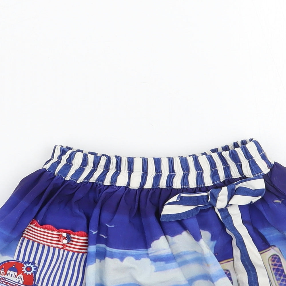 Rosalina Girls Blue Striped  A-Line Skirt Size 4 Years