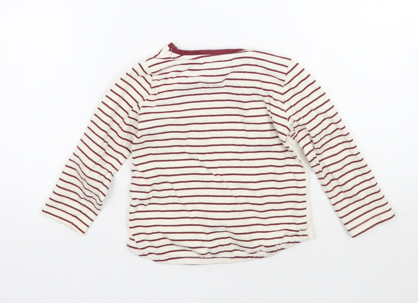 Nutmeg Girls Ivory Striped  Basic T-Shirt Size 3-4 Years