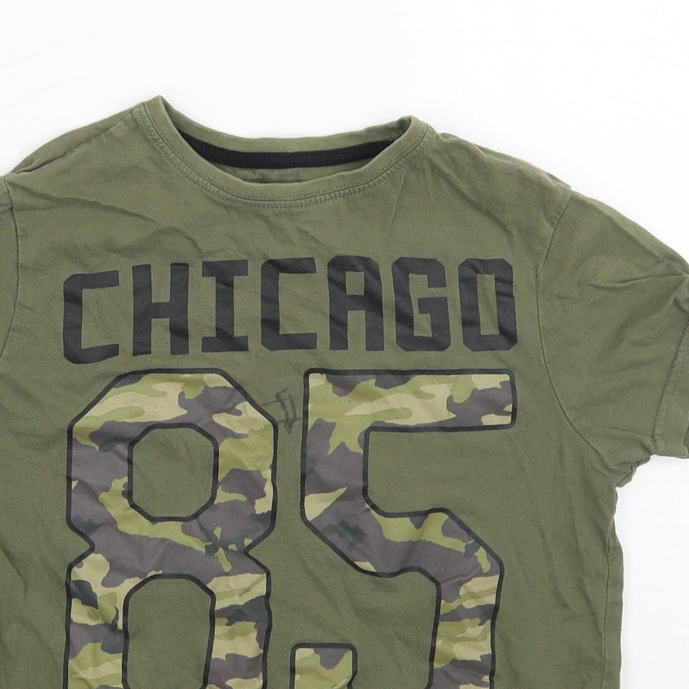 Primark Boys Green Camouflage  Basic T-Shirt Size 9-10 Years