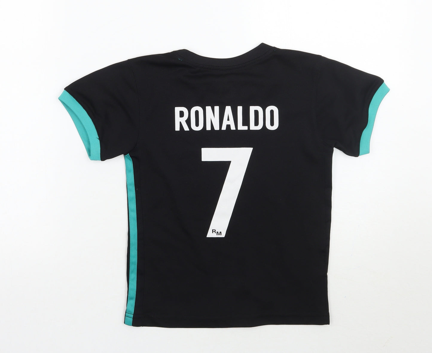 Real madrid Boys Black  Rayon Basic T-Shirt Size 6 Years