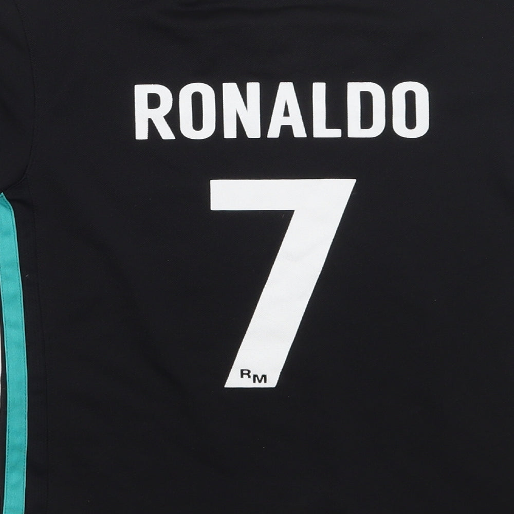 Real madrid Boys Black  Rayon Basic T-Shirt Size 6 Years