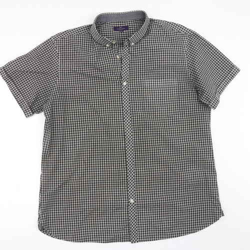 Taylor & Cutter Mens Grey    Button-Up Size 2XL