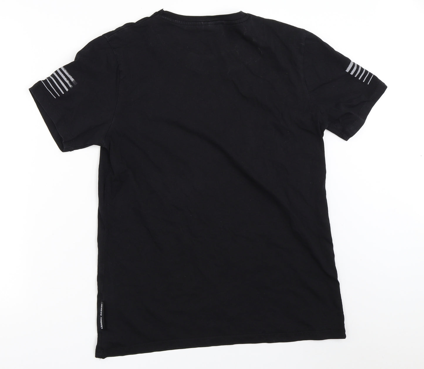 Criminal Damage Mens Black    T-Shirt Size S