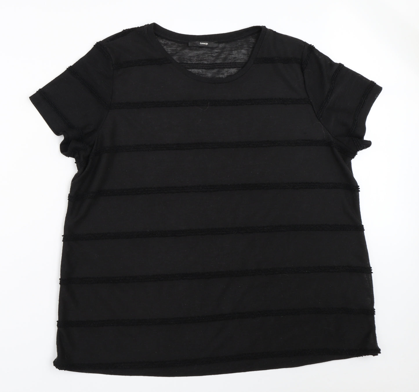 George Womens Black   Basic T-Shirt Size 20