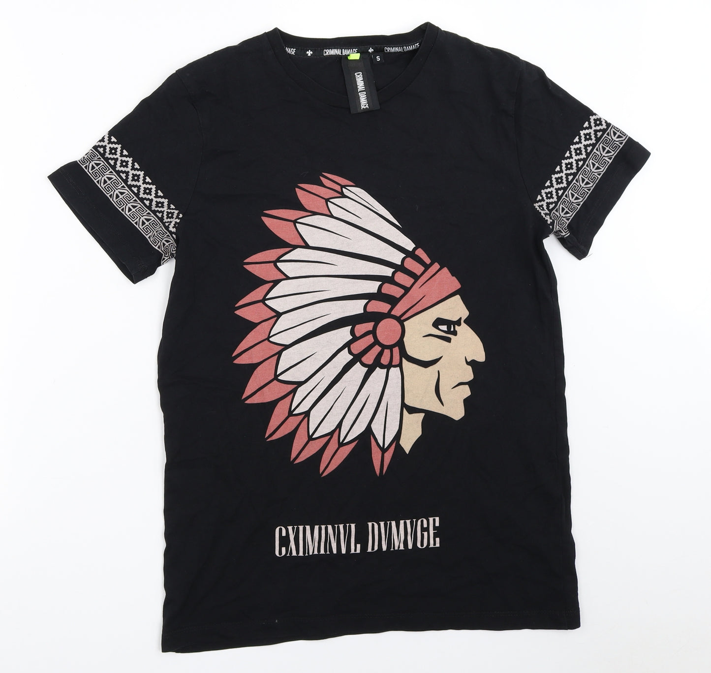Criminal Damage Mens Black    T-Shirt Size S