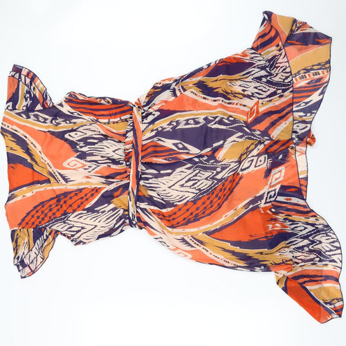 Papaya Womens Orange Geometric  Fit & Flare  Size 12