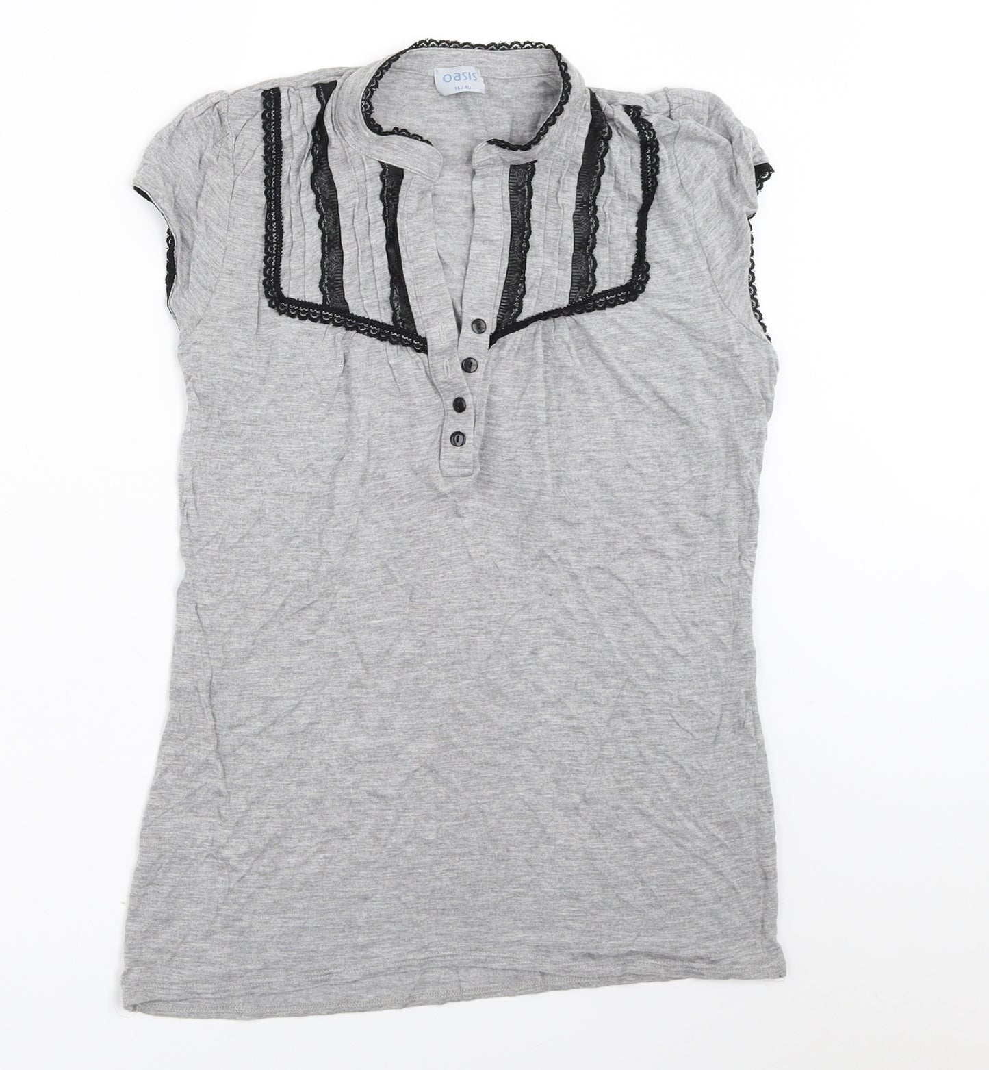 Oasis Womens Grey   Basic T-Shirt Size 14