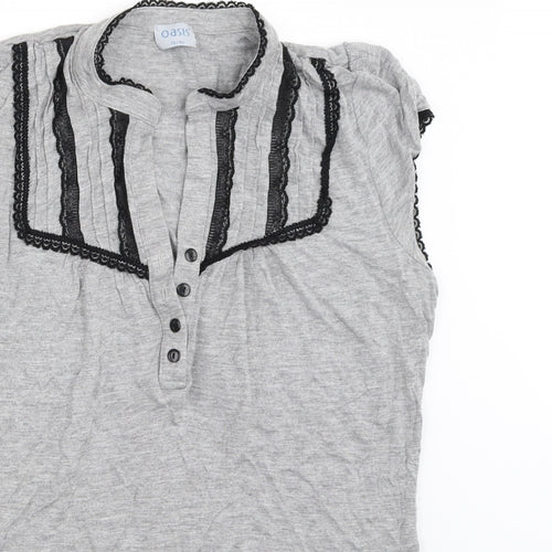 Oasis Womens Grey   Basic T-Shirt Size 14