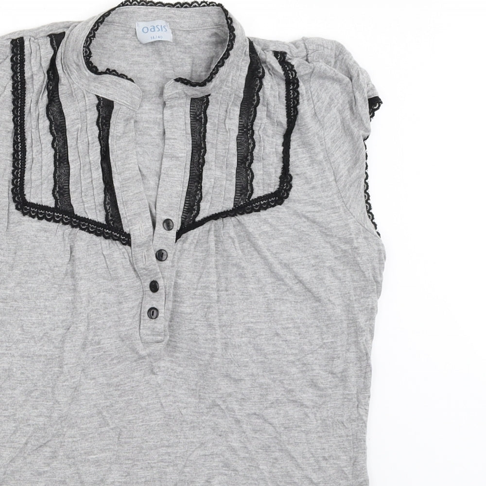 Oasis Womens Grey   Basic T-Shirt Size 14