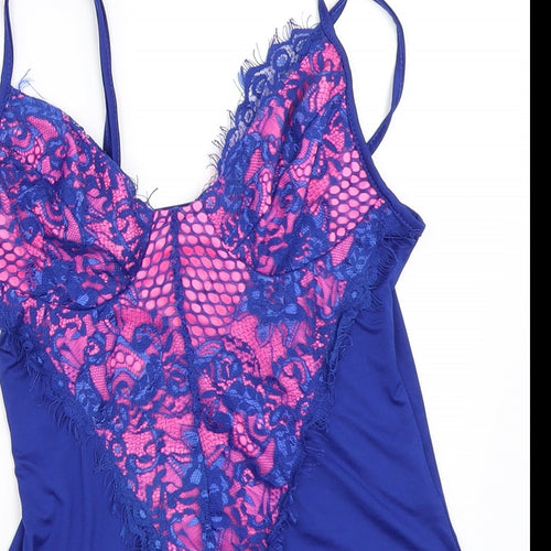 Vera & Lucy Womens Blue   Basic Blouse Size M  - bodysuit