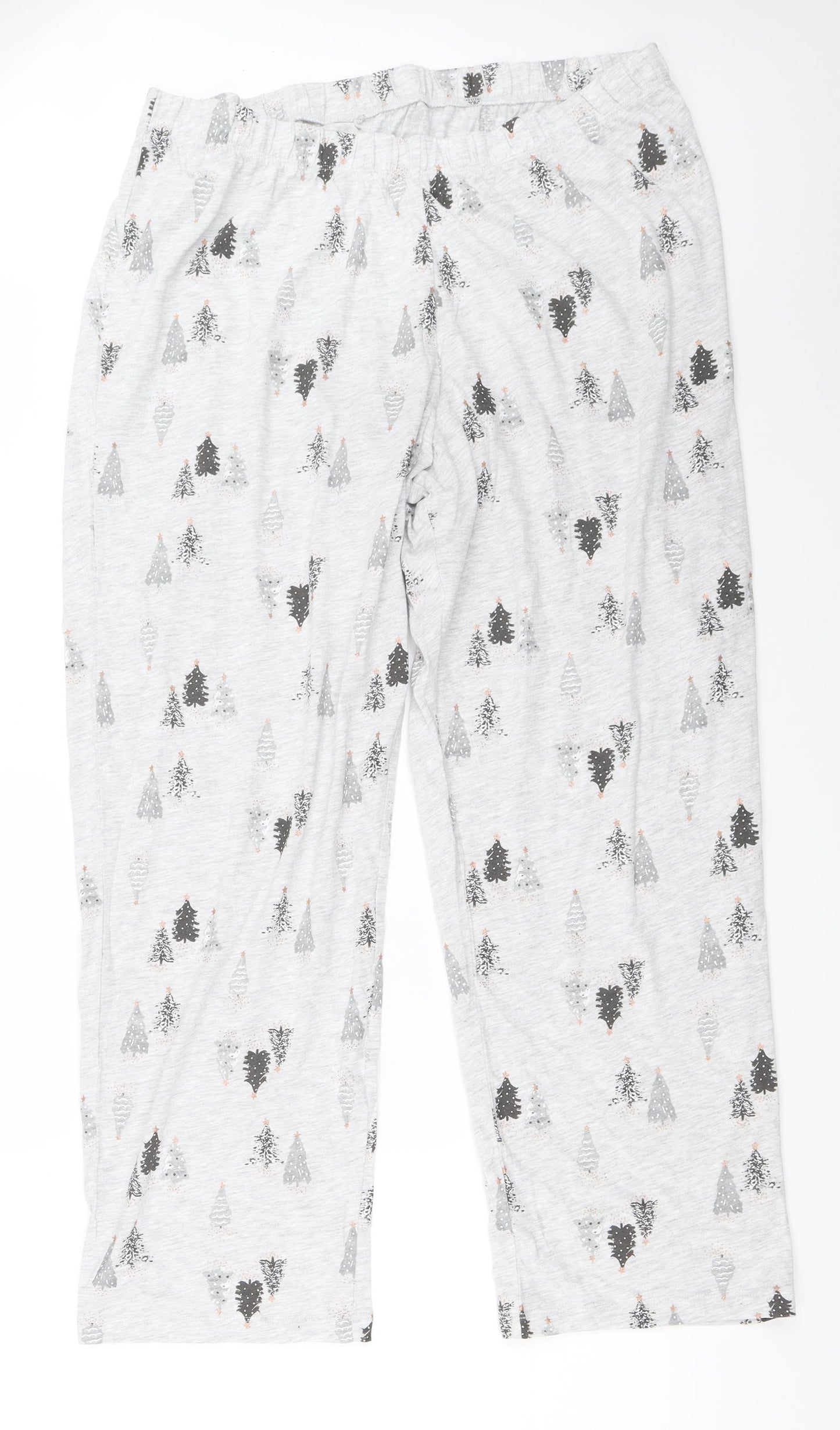 F&F Womens Grey Solid  Top Pyjama Pants Size 20