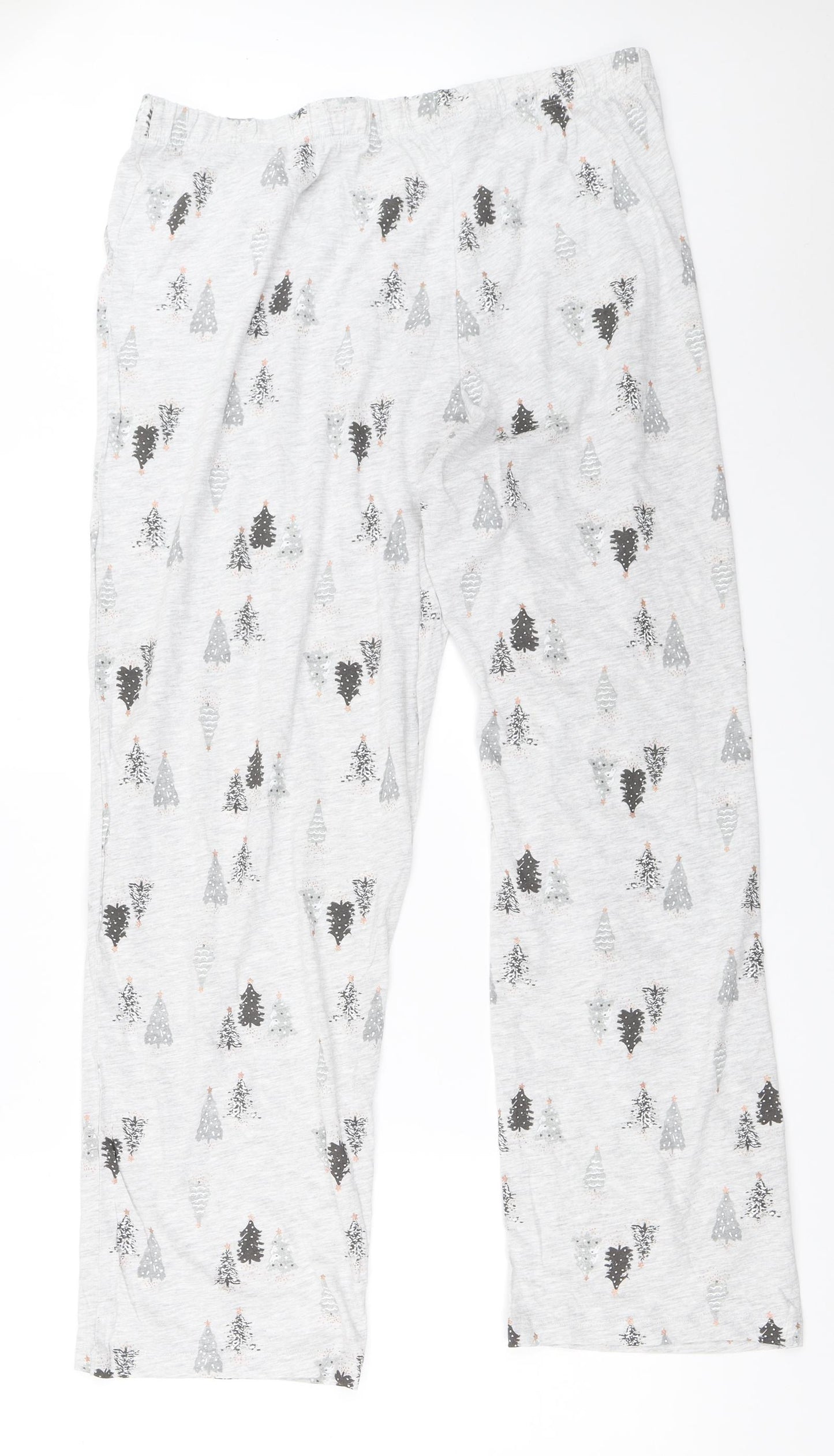 F&F Womens Grey Solid  Top Pyjama Pants Size 20