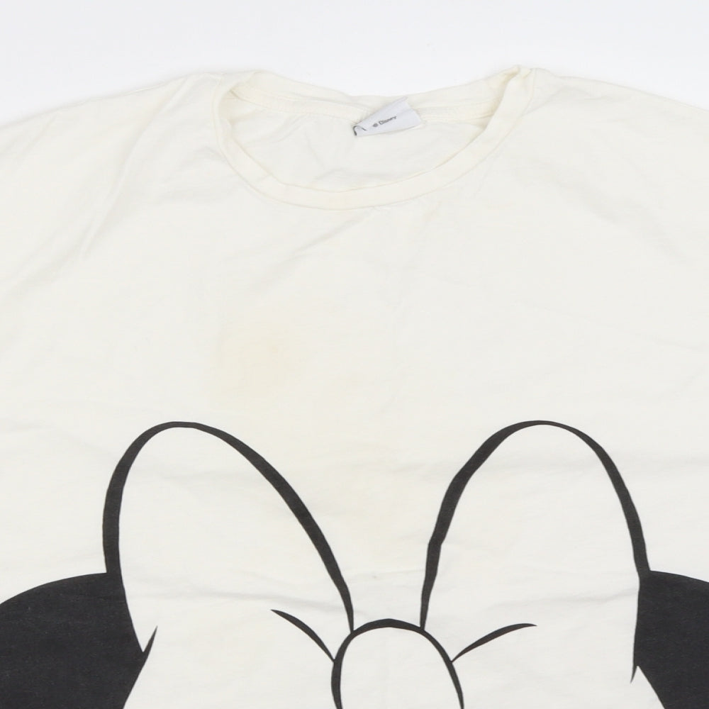 Disney Womens White   Basic T-Shirt Size 10  - mickey mouse