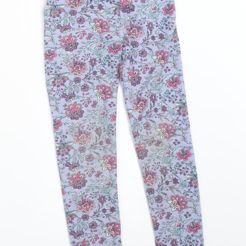 F&F Girls Black Floral  Capri Trousers Size 6-7 Years - leggings