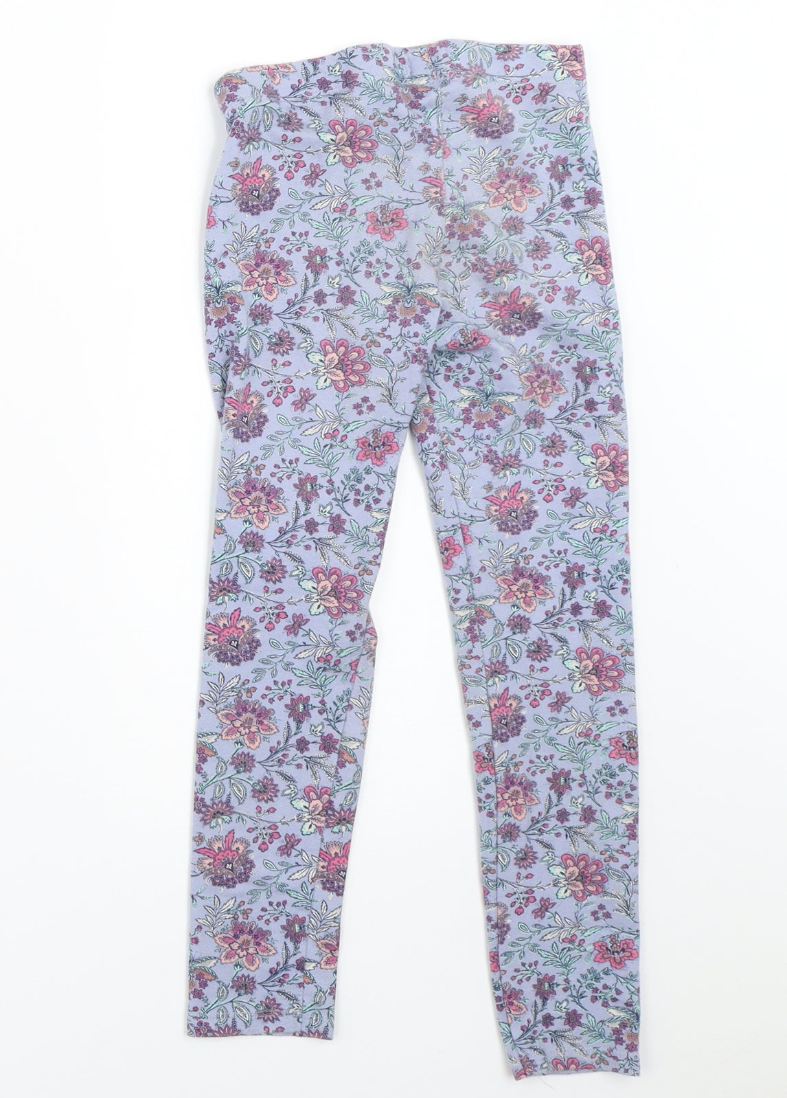 F&F Girls Black Floral  Capri Trousers Size 6-7 Years - leggings