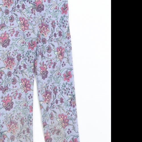 F&F Girls Black Floral  Capri Trousers Size 6-7 Years - leggings