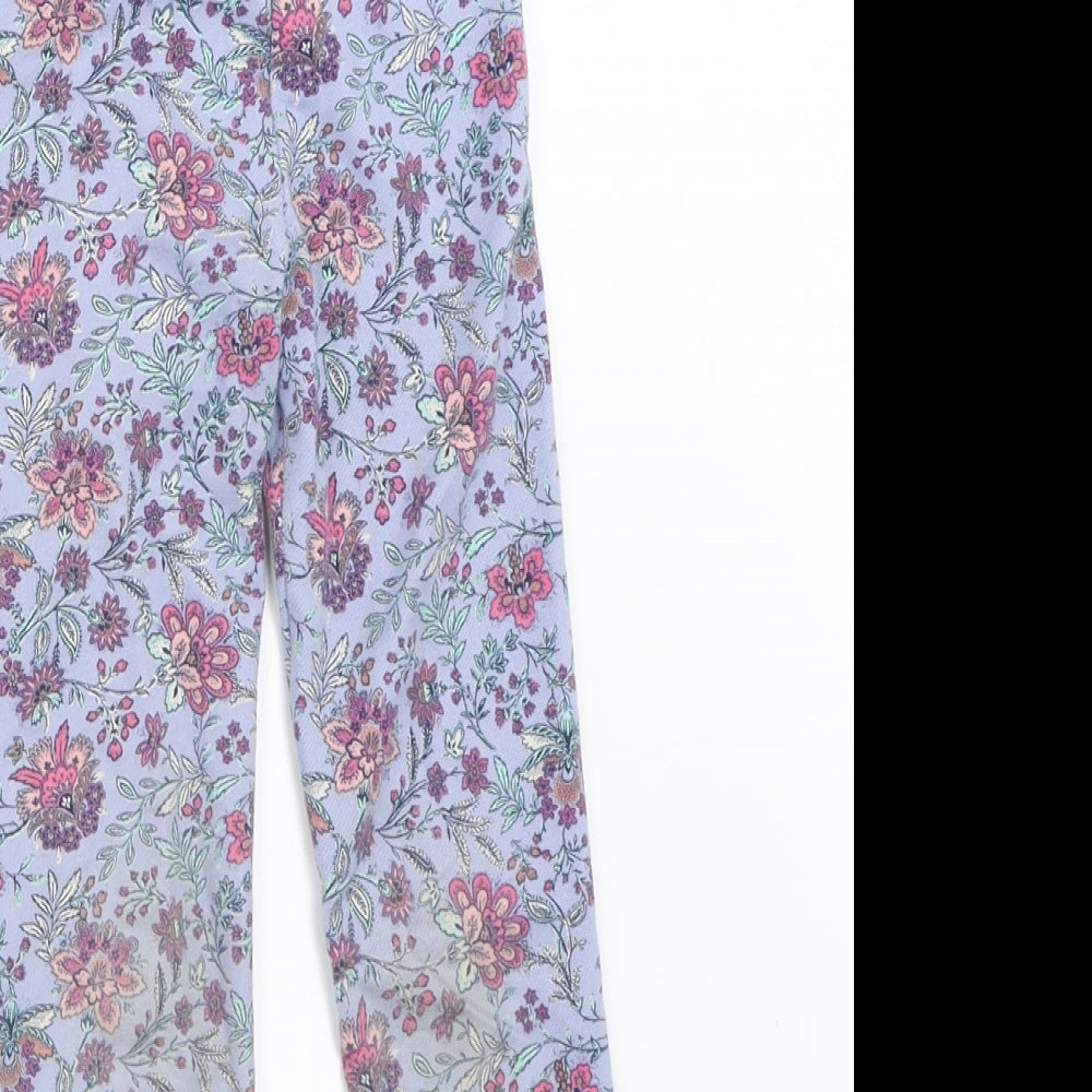 F&F Girls Black Floral  Capri Trousers Size 6-7 Years - leggings