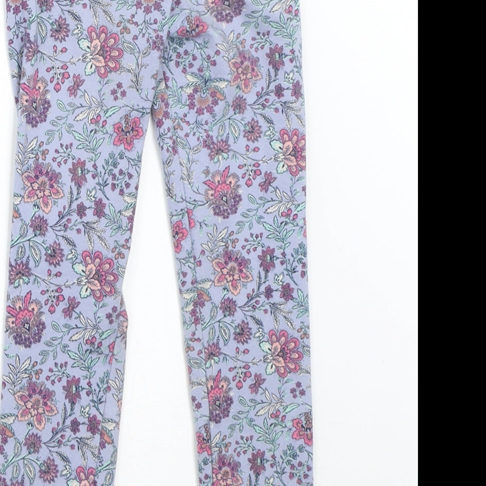 F&F Girls Black Floral  Capri Trousers Size 6-7 Years - leggings
