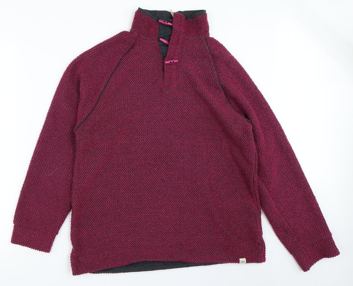 Cotton Traders Womens Pink Henley Sweatshirt Size M