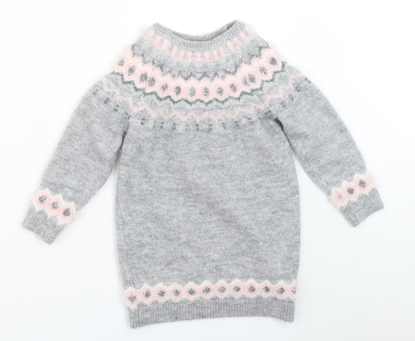 Primark Girls Grey   Jumper Dress  Size 6-7 Years