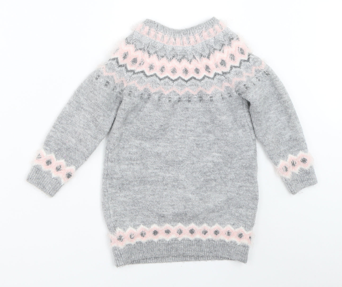 Primark Girls Grey   Jumper Dress  Size 6-7 Years