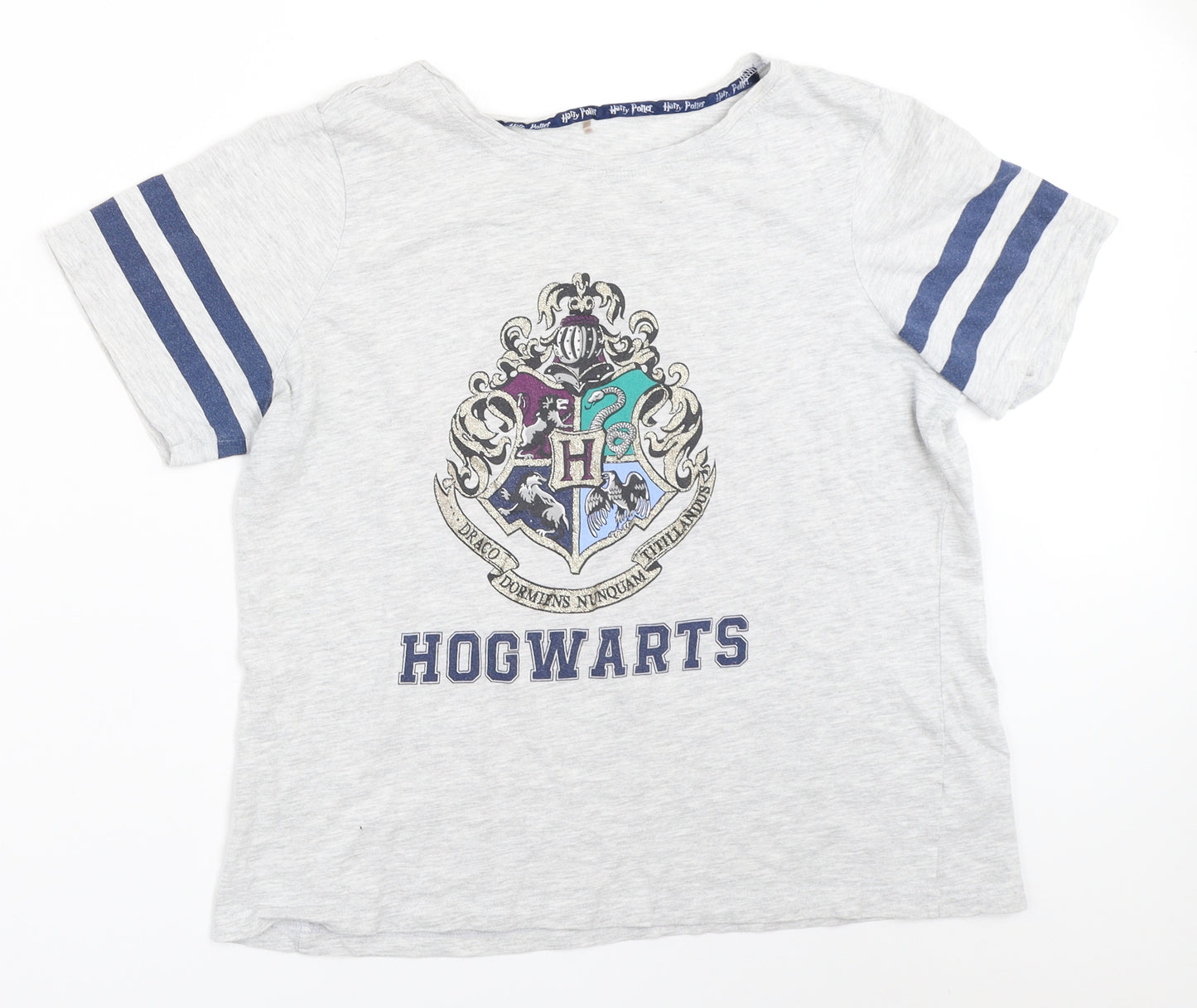 George Womens Grey Solid  Top Pyjama Top Size 12  - harry potter hogwarts
