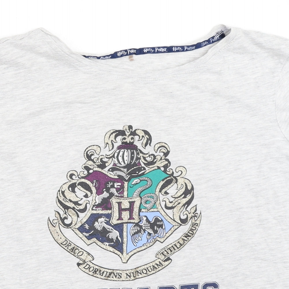 George Womens Grey Solid  Top Pyjama Top Size 12  - harry potter hogwarts