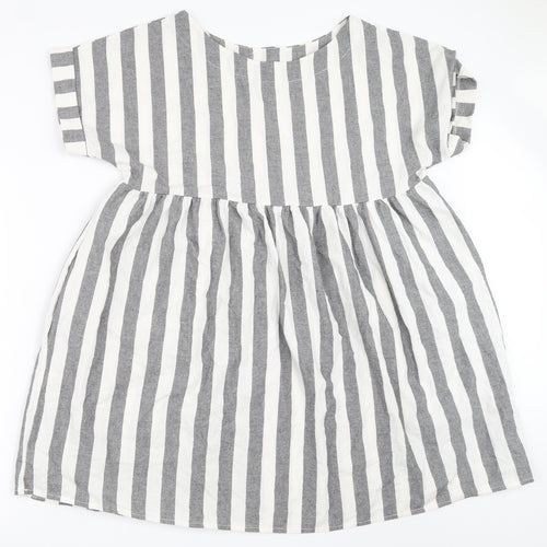 Boohoo Womens Grey Striped  Fit & Flare  Size 14