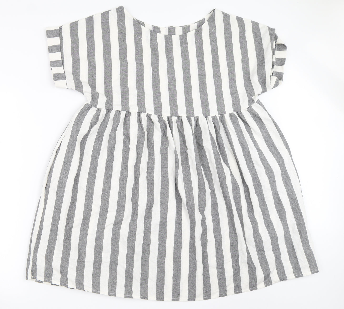 Boohoo Womens Grey Striped  Fit & Flare  Size 14