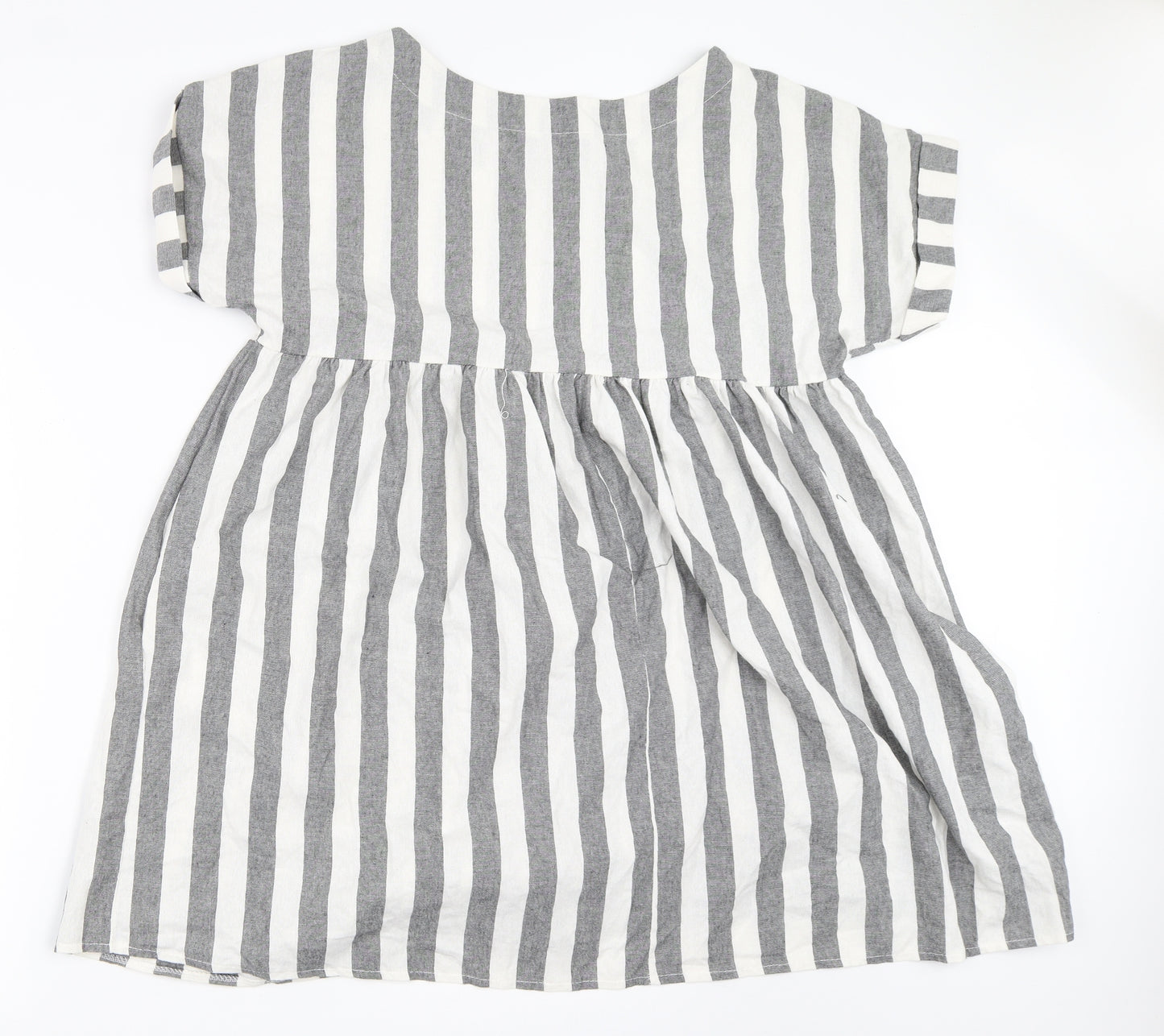 Boohoo Womens Grey Striped  Fit & Flare  Size 14