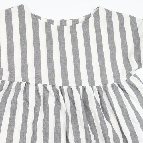 Boohoo Womens Grey Striped  Fit & Flare  Size 14
