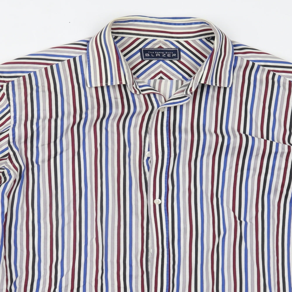 Blazer Mens Multicoloured Striped   Button-Up Size L