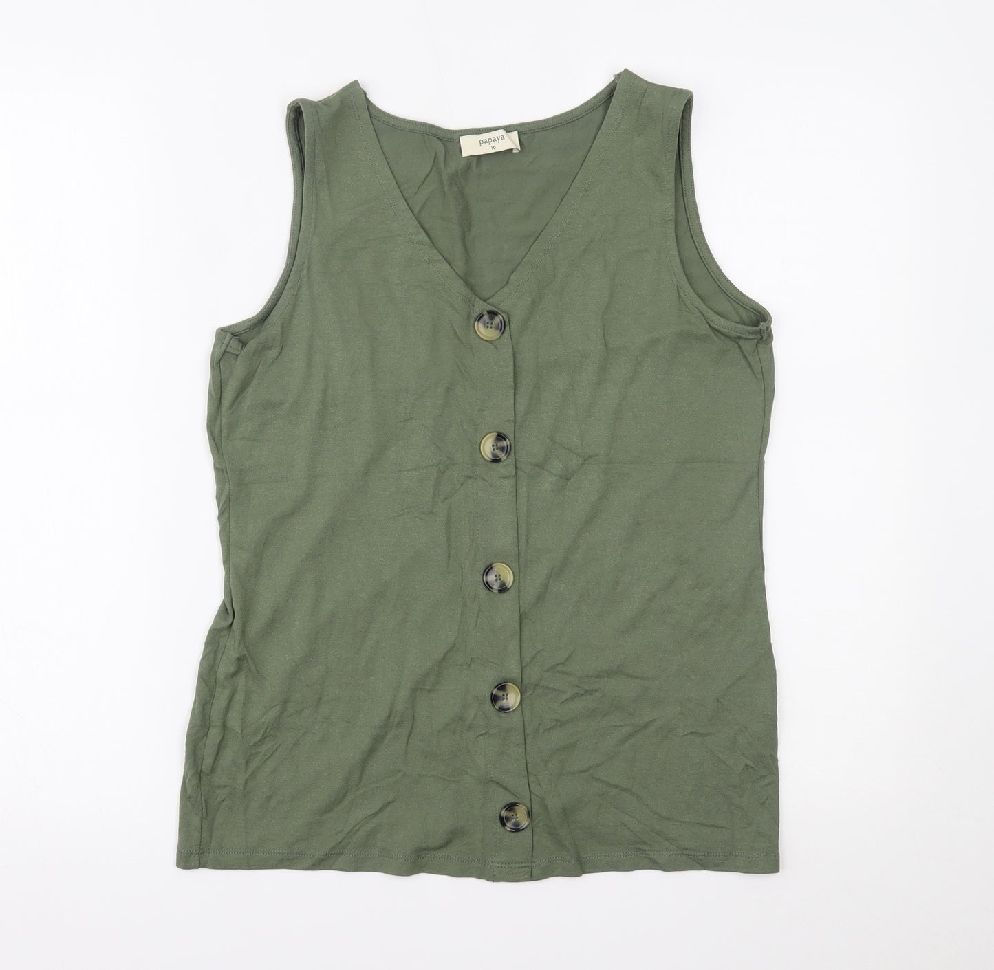 Papaya Womens Green   Basic Tank Size 10