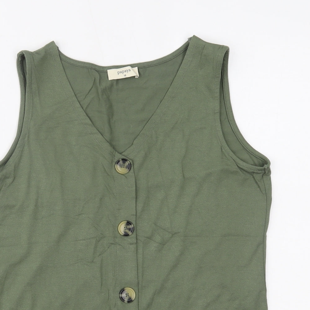 Papaya Womens Green   Basic Tank Size 10
