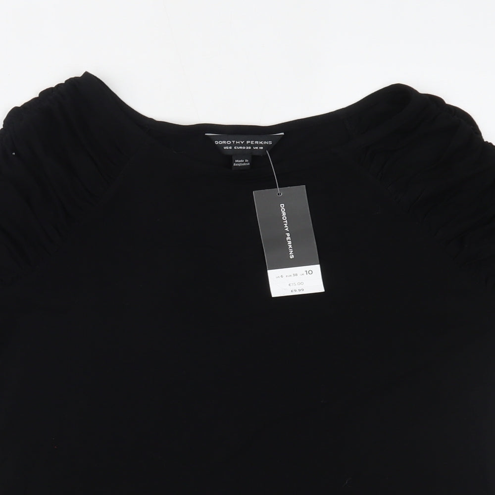 Dorothy Perkins Womens Black   Basic Blouse Size 10