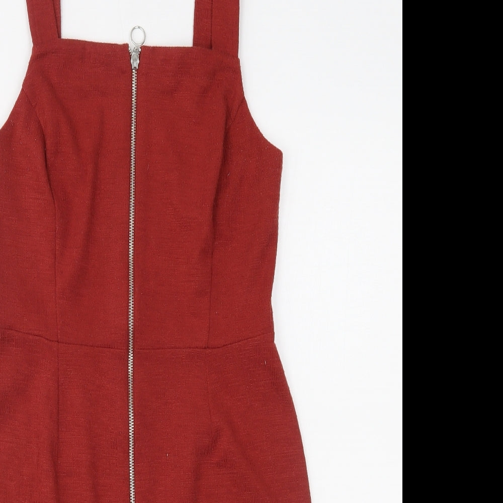 Primark Womens Orange   Pinafore/Dungaree Dress  Size 14