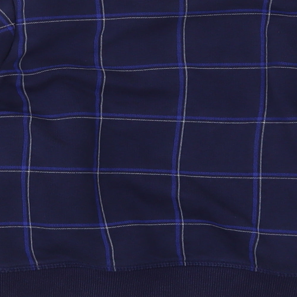 Marks and Spencer Boys Blue Plaid  Pullover Jumper Size 3-4 Years