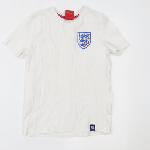 England Boys White   Basic T-Shirt Size 9-10 Years
