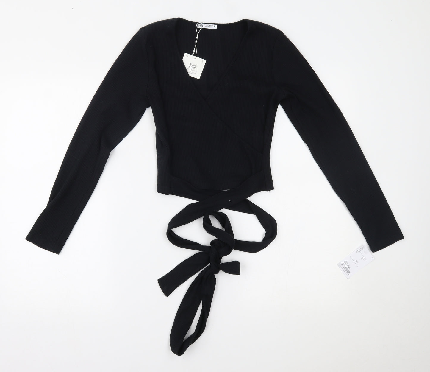 Zara Womens Black   Cropped Blouse Size M