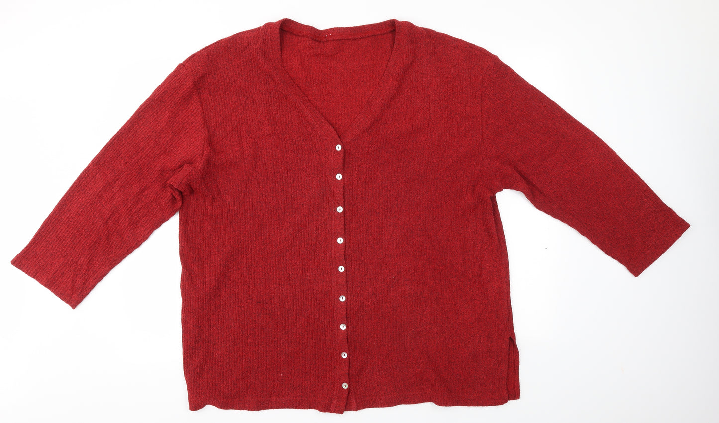 Preworn Womens Red   Cardigan Jumper Size 2XL