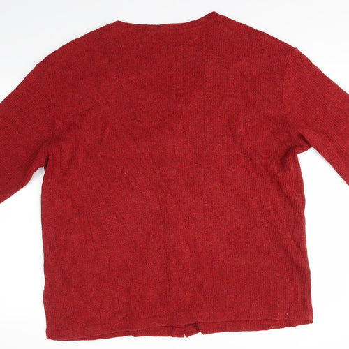 Preworn Womens Red   Cardigan Jumper Size 2XL