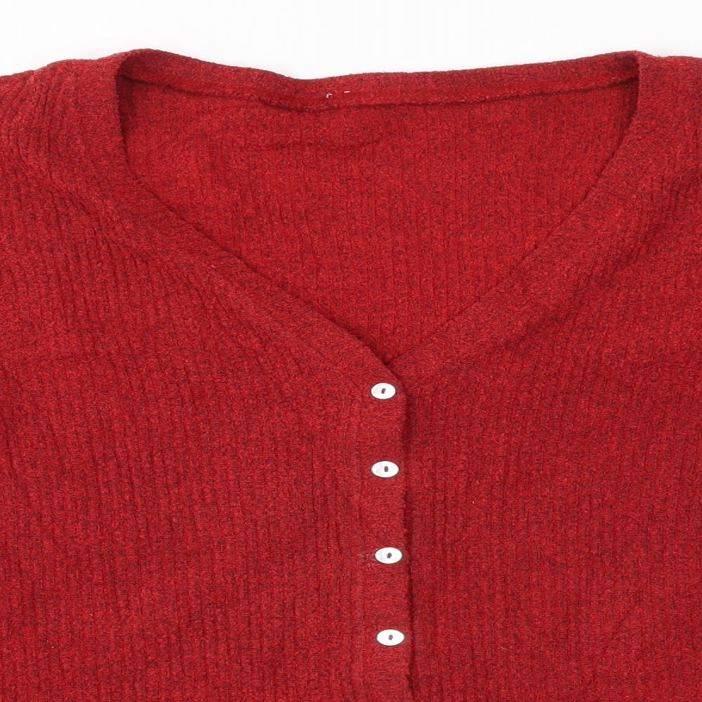 Preworn Womens Red   Cardigan Jumper Size 2XL