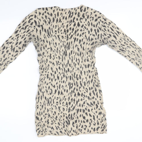 Suncoo Womens Beige Animal Print  Jumper Dress  Size M